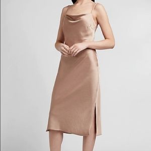 Express Satin Cowl Neck Dress Midi Slip Dress Size XS